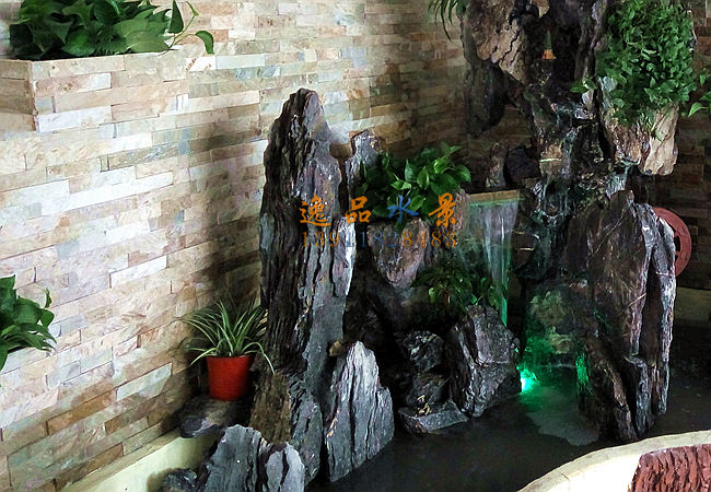 Beijing Cultural Stone Background Wall and Rockery Green Plant Wall