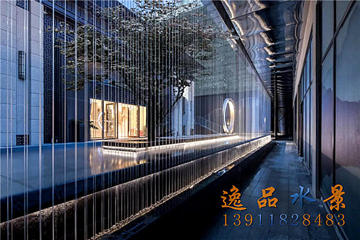 Customized clubhouse water curtain landscape